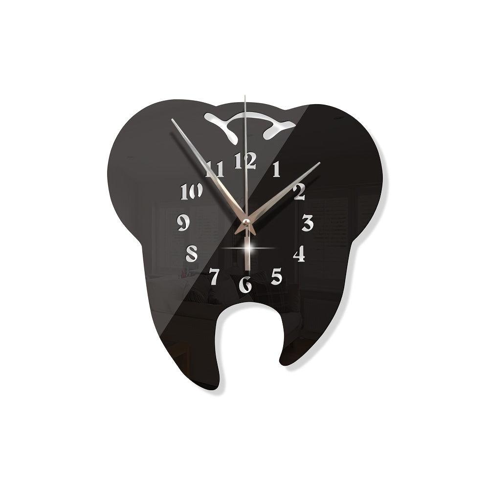 Gold Dental Tooth Shaped Wall Clock Dental Tooth Care Wall Clock Gift for Dental Clinics Wall clock for Dentists and Dental Surgeon Wall clock gifts - Thumbedtreats