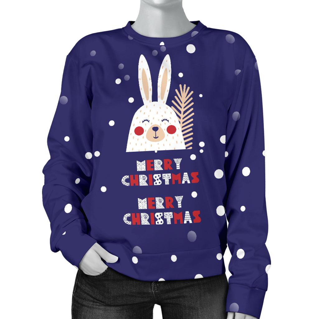 Merry Christmas Bunny Women's Sweater