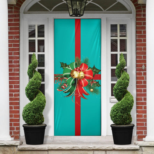 Christmas Decor Tiffany Bow Christmas Door Sock