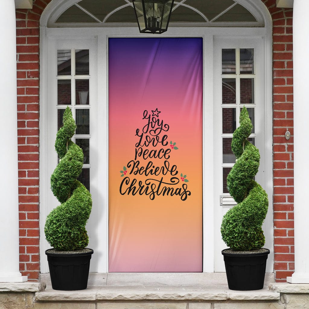 Christmas Joy Love Peace Believe Christmas Door Sock
