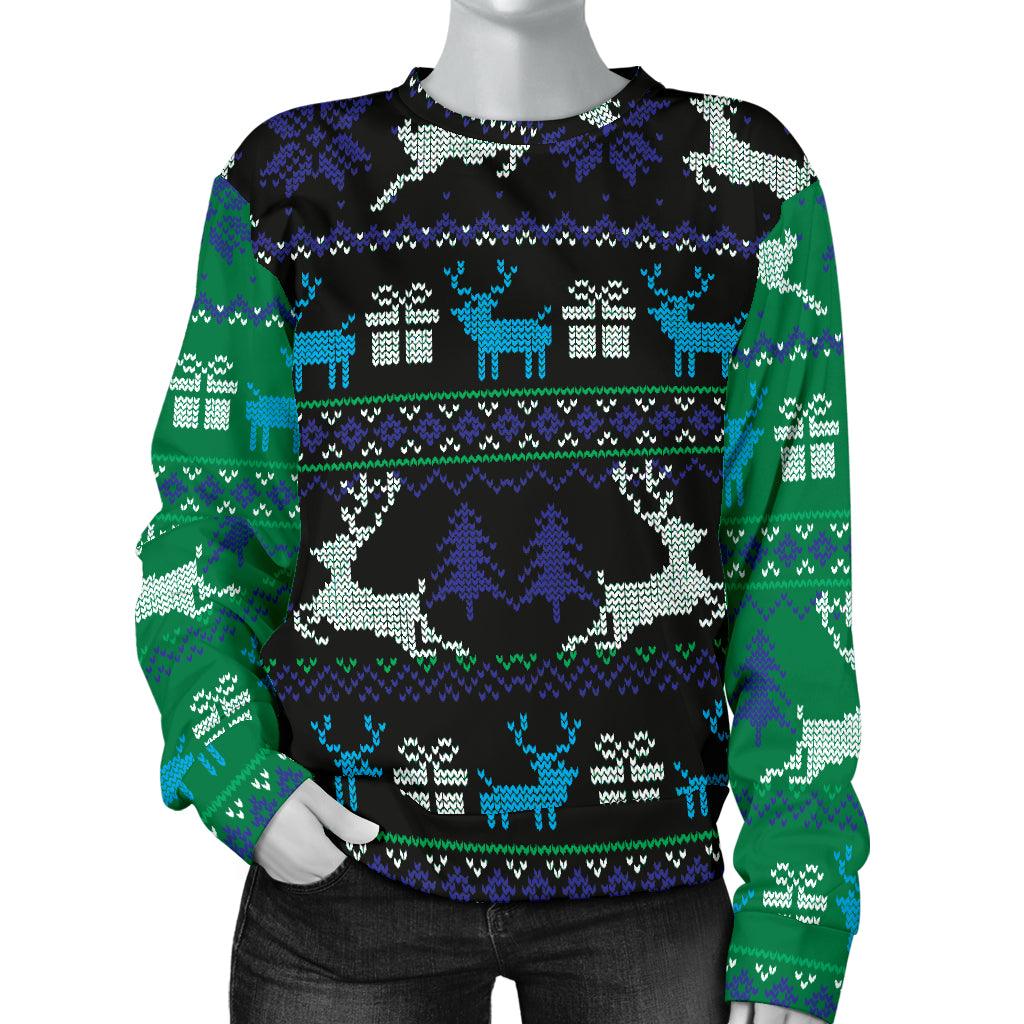 Ugly Christmas Green and Blue Sweater