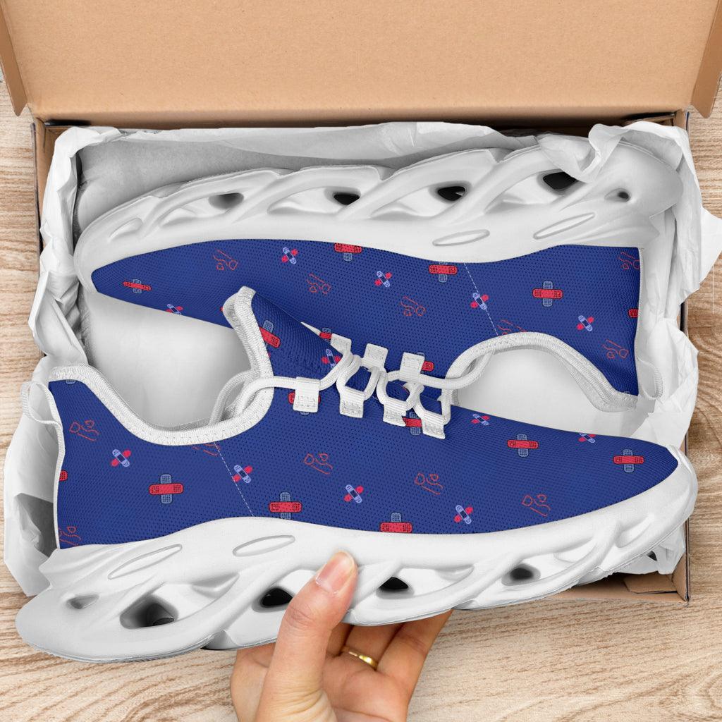 Phlebotomist blue women Shoes Gift for Women Sneakers for Registered Nurse Gift Shoes Gift for Nursing Student Mom Shoes Medical icons Shoes Gift for Nurse graduate, gift for nurse practitioner hospital doctor shoe gift